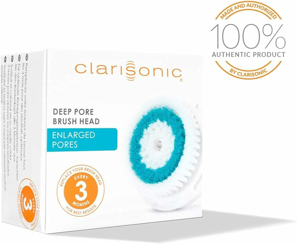 Clarisonic Deep Pore Facial Cleansing Brush Head Replacement | Compatible with Mia 1, Mia 2, Mia Fit, Alpha Fit, Smart Profile Uplift and Alpha Fit X, 1 Pack